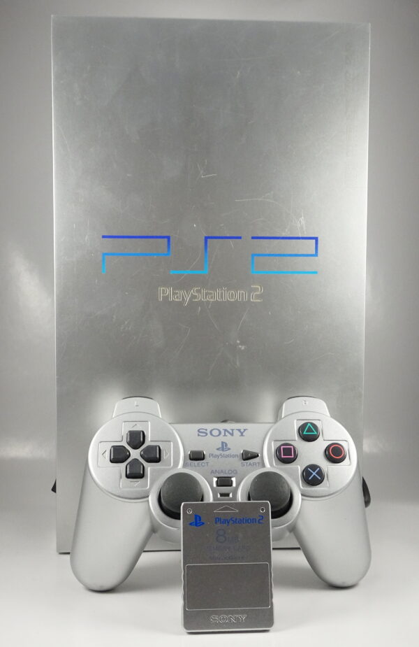 Playstation 2 Fat sølv m Controller & memory Card